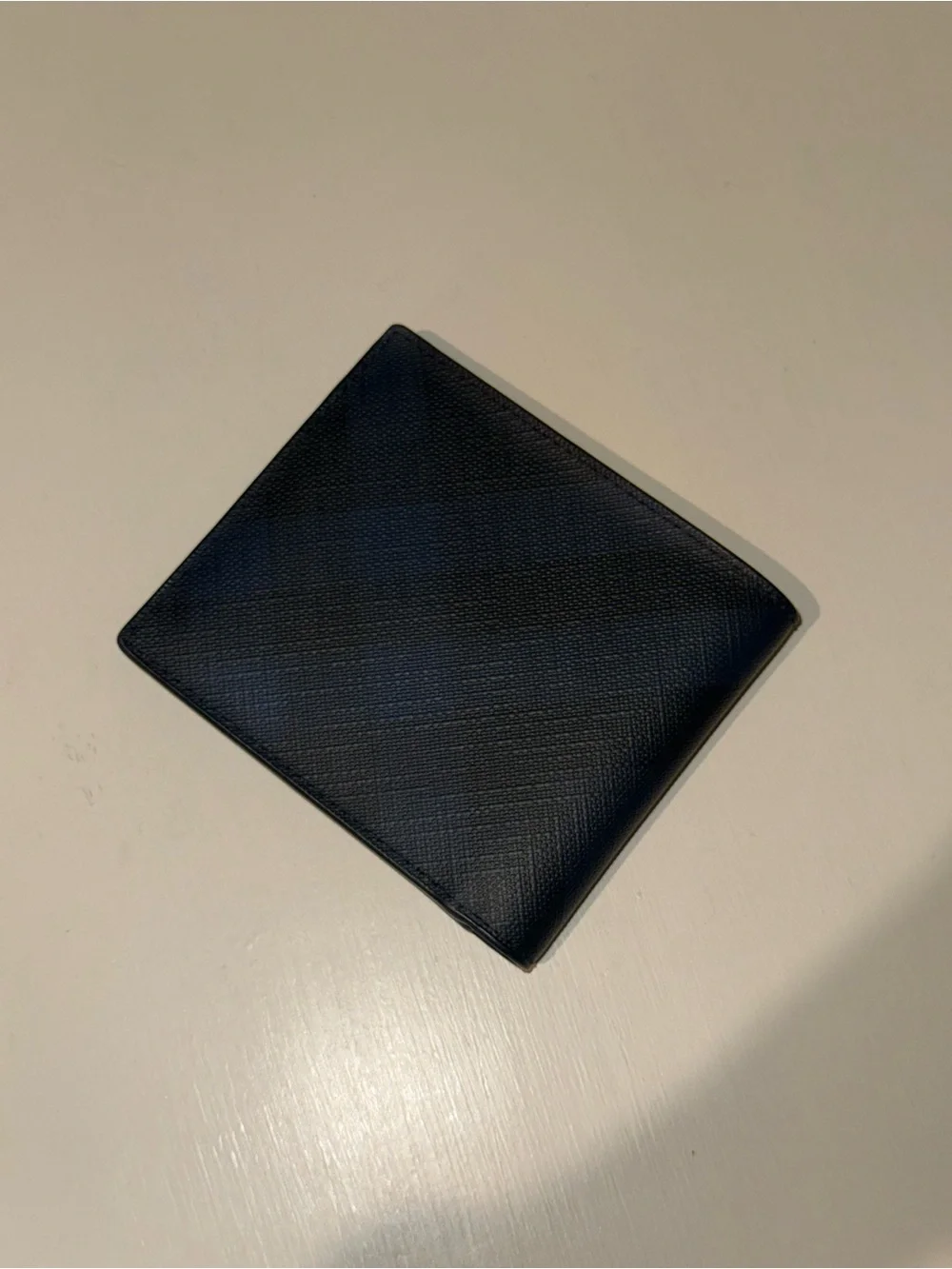 Brand New Burberry Men's Black & Navy Check Leather Wallet